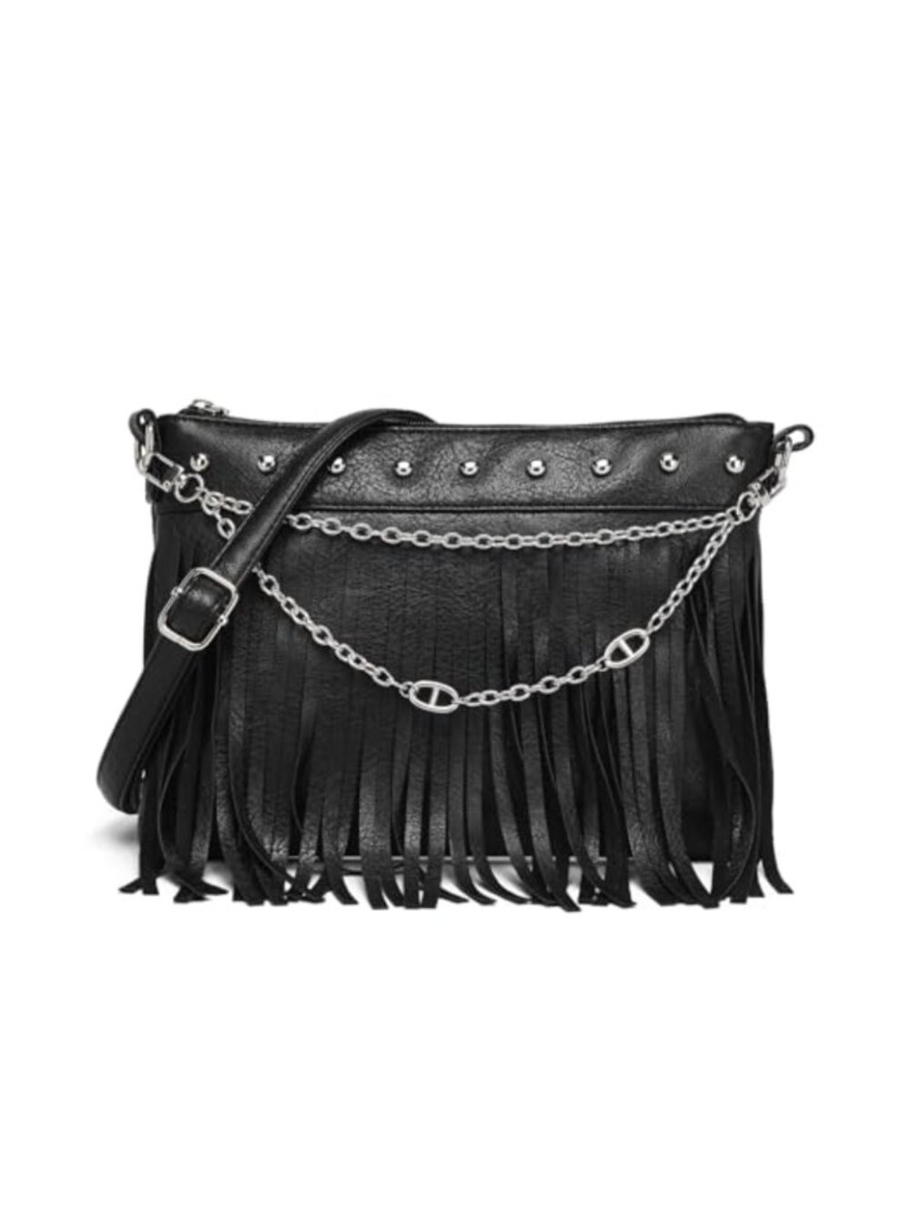Fringe Crossbody Bag Vegan Leather Boho Western Sling Hippie Braided